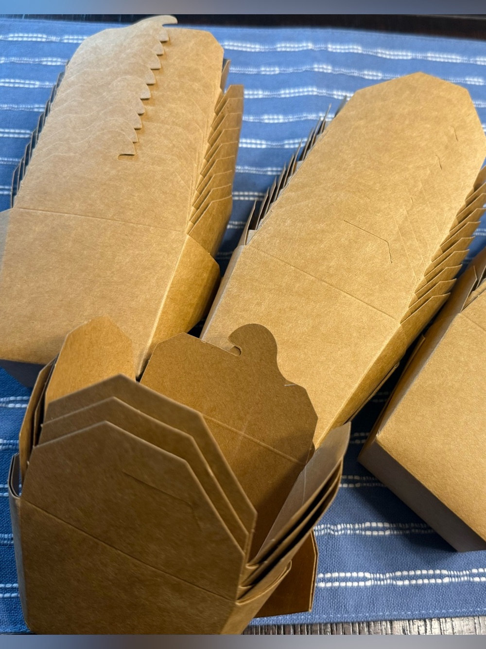 33- New Kraft Brown Party Favor Boxes - & 2 Small Blue & 2 Large Blue Scoops